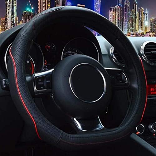 ZATOOTO Car Steering Wheel Covers for Men d Shaped Auto Black Red