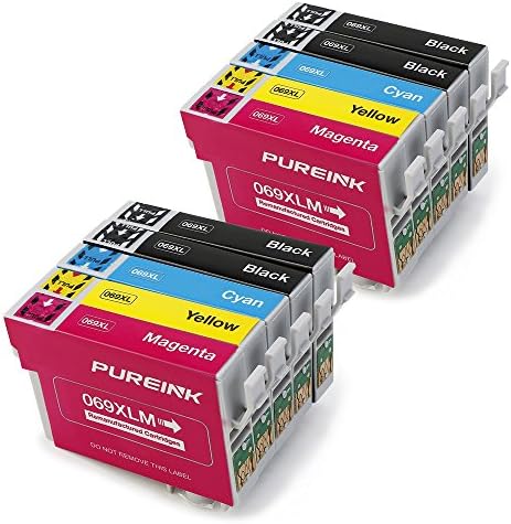 PUREINK Ink Cartridges Remanufactured for 69 69XL Ink High Yield, Work with WorkForce 610 600 500 30 1100 310 40 1300 315 615 Stylus N10 N11 NX100 NX105 NX110 NX115 NX200 NX215 NX300 NX305
