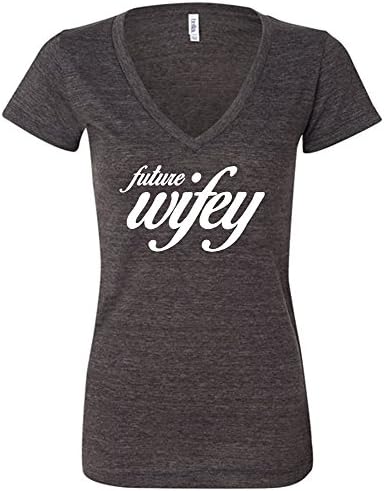 She Said Tees Womens "Future Wifey" fitted v-neck tee Medium - Dark Gray w/White Font