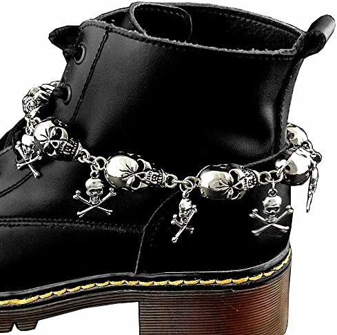 Womens Punk Biker Skull Charm Boot Chain Anklet Shoe a Universally
