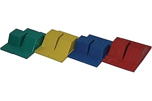 Sportime Rubber Starting Blocks, 9 x 14 x 16 Inches, Assorted Colors, Set of 8