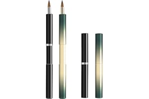 Unaone 2 PCS Lip Brush for Lipstick, Portable Retractable Lip Brush Applicators for Lipstick Lip Gloss Lip Concealer Makeup Brushes Tool (Black/Green)