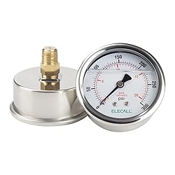 ELECALL 300psi Silicone Oil Filled Pressure Gauge