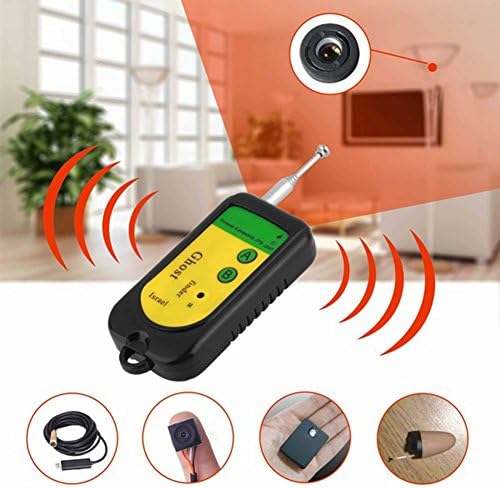 Eterty Anti-Spy Hidden Wireless RF Bug Detector Tracer Finder Hidden Camera Lens GSM Device Finder (Yellow)