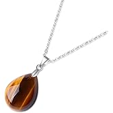 GAVU Gemstone Teardrop Necklace for Women, Women’s Crystal Necklaces
