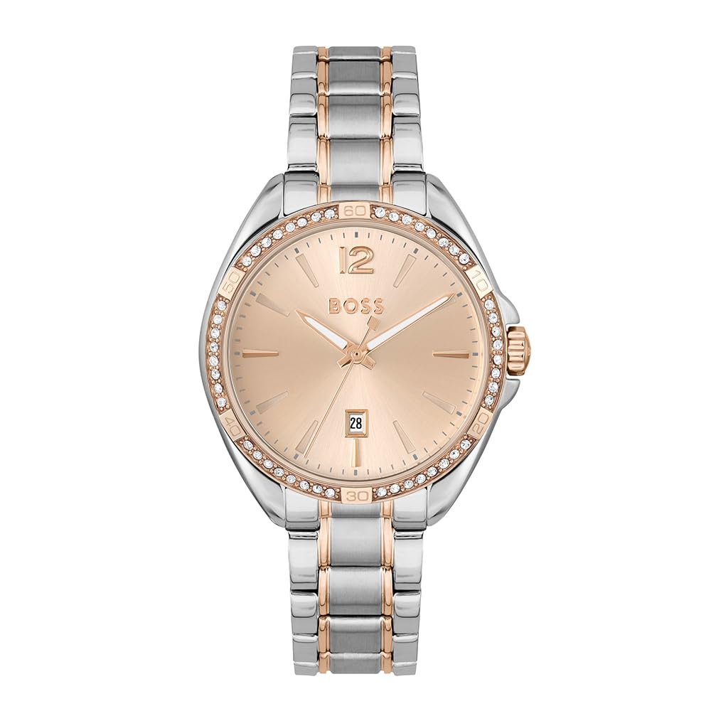 BOSS Analogue Quartz Watch for Women Felina Collection with Two-Tone Stainless Steel Bracelet - 1502622