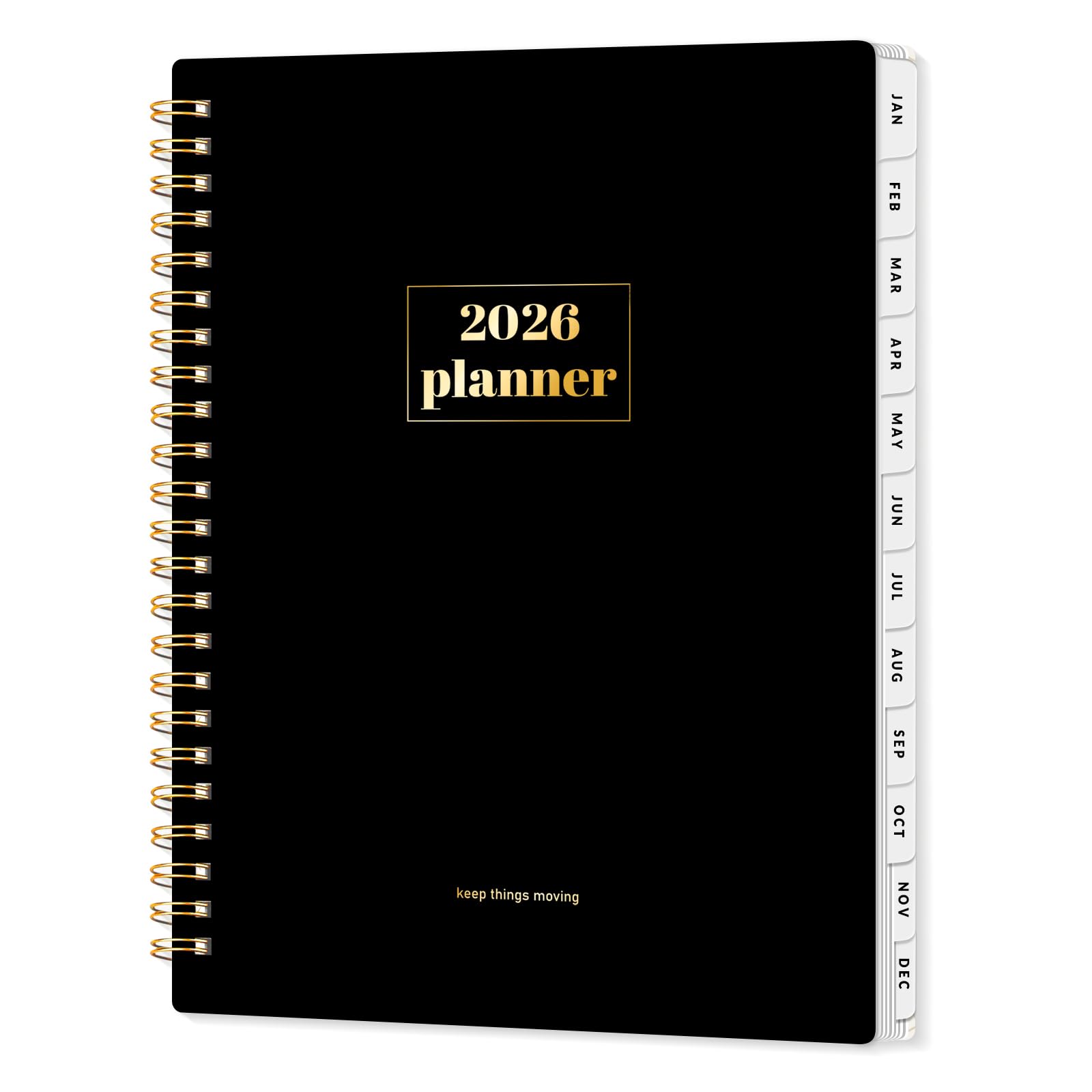 Photo 1 of SUNEE Planner 2026 Weekly and Monthly, January 2026-December 2026, 6.4"x8.3", Tabs, Note Pages,Spiral Binding, Black