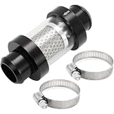 1-1/2" Inline Heater Core Coolant Filter with Inspection Housing | 1-1/2" hose connection, stainless steel filter mesh,transparent inspection housing, reusable filter, includes mounting clamps