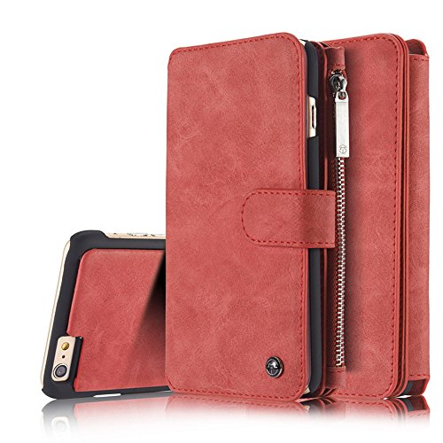 iPhone XS 5.8" Case with Card Holder,elecfan Magnetic Detachable Back Cover with Zipper Wallet Handbag for Women,Vintage PU Leather Case for iPhone Xs (2018) / iPhone X (2017) 5.8 inch Screen - Pink - Thumbnail 3