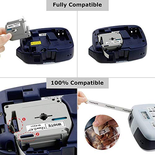 Freshworld Compatible Label Tape Replacement for 12mm 0.47Inch Ptouch Brother M Tape MK131