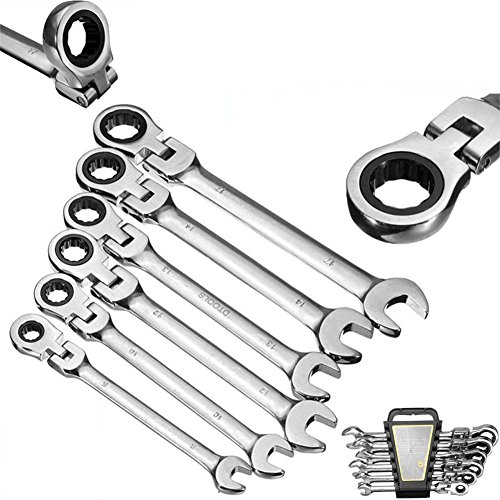 Click Here to See More Images Flexible Ratcheting Wrench Set,6Pcs Gears Wrench Set Open End Wrenches Activities Ratchet Repair Tools To Bike Torque Combination Spanner Allen Keys