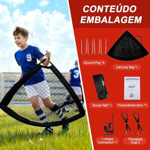 Golzinho Futebol, 120 * 90 * 90CM Trave de Gol, Trave Futebol, Goleira Rede Dobrável, Rede Portátil