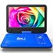 DR. J 12.5" Portable DVD CD Player 10.5" HD Swivel Screen with 5 Hours Rechargeable Battery, Region-Free Video Player with Remote Control and AV Cable Sync TV with Car Charger
