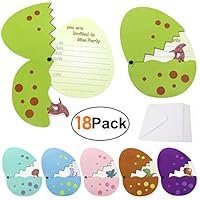 Dinosaur Birthday Invitations For Girls Boys Kids Party Invitations with Envelopes Dino Eggs Invites 18 Pieces Baby Shower Invitations Birthday Card Dinosaur Party Supplies
