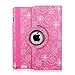 Cellularvilla 360 Degree Rotating Pink Glitter Pu Leather Flip Folio Stand Smart Case Cover for iPad with Retina Display (iPad 4th Generation), The New iPad 3 / iPad 2 (Automatic Wake/Sleep Feature)