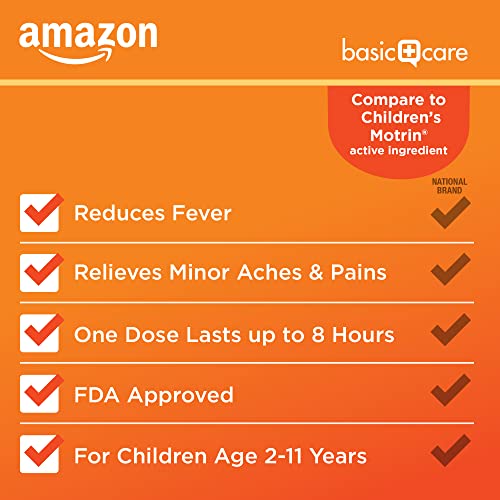 Amazon Basic Care Children’s Ibuprofen Chewable Tablets, 100 mg, Orange