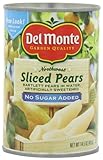 Del Monte Sliced Pears Packed in Water Artificailly Sweetened, No Sugar Added, 14.5-Ounce (Pack of 6)