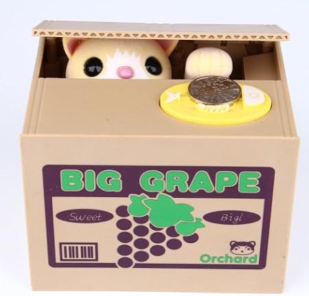 agooding robar monedas gato Caja Hucha Ahorro Caja, plástico, Naranja: Amazon.es: Hogar