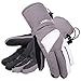 FURST Women's Storm Touchscreen Winter Ski Gloves + Scarf Set, Pocket, Thinsulate, Waterproof, Grey, S