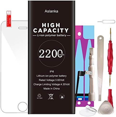Aslanka Model iP6 Battery Replacement,with Repair Tool Kits Include Adhesive Strip, Instruction and Screen Protector -[2 Year Warranty]