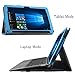 Infiland Transformer Mini T102HA Case, Premium PU Leather Portfolio Stand Cover Case for 10.1 Transformer Mini T102HA-D4-GR 2 in 1 Touchscreen Laptop- Blue