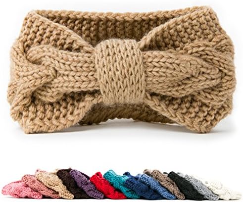 NISHAER Women's Chunky Knit Wide Headband Turban Styled Headwrap