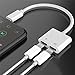 2-in-1 Lightning Splitter Adapter for iPhone 7 / 8 / X / 7 plus / 8 plus, Double lightning ports for dual Lightning Headphone Audio and Charge Adapter. (Compatible IOS 10.3, IOS 11 and Later)-White