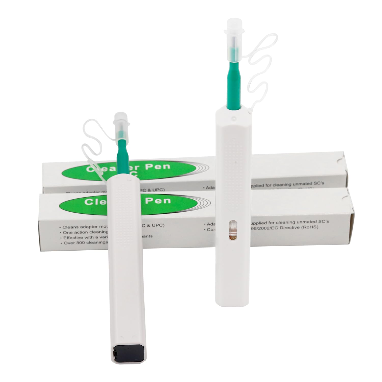 fyboptwu - 2 pcs Fiber Optic Cleaner Fiber Optic Tools Cleaing Pen for SC, FC & ST 2.5mm Connector, Fiber Cleaner Pen - 800+ Endface & Optical Connector Cleans