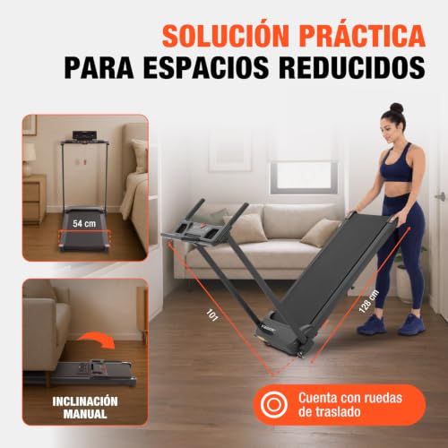 Altera Road - Caminadora Eléctrica con Bluetooth 2.75 HP | Negro, 120 kg, Velocidad 1-10 km/h, Bluetooth, Inclinación Manual 2 Niveles, Banda 104 x 38 cm, Compatible con Apps Fitness