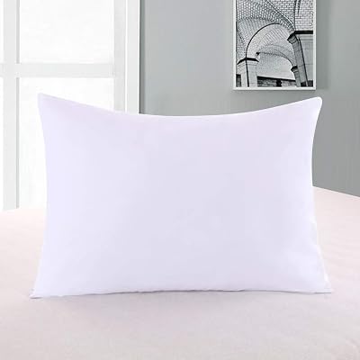 2 Pillow Protectors, Zippered Hypoallergenic Down Proof Pillow Covers, 600 Thread-Count - 100% Cotton Pillow Protector, White, StandardQueen Size