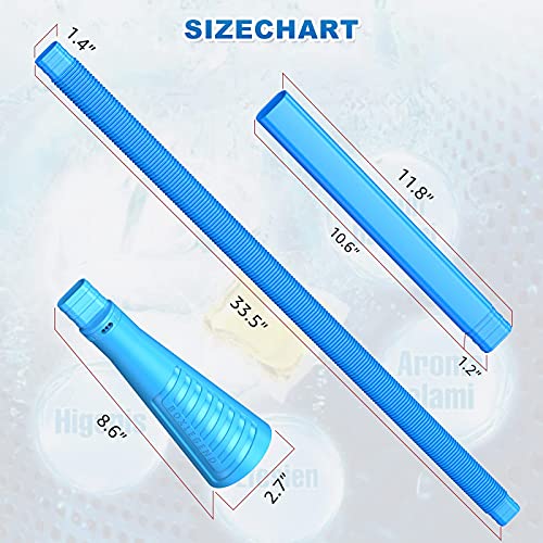 Dryer Lint Vacuum Attachments Lint Remover for Dryer Vent Cleaner Kit Dryer Vent Hose Brush Lint Trap for Deep Cleaning Fire Prevention Blue