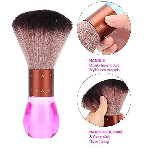 Hair Sweep, Portable Soft Barber Neck Face Duster Brush Hair Dust Cleaning Sweeping Brush(Pink)