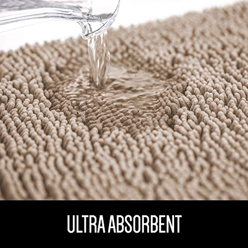 Gorilla Grip Bath Rug 30x20, Thick Soft Absorbent Chenille, Rubber Backing Quick Dry Microfiber