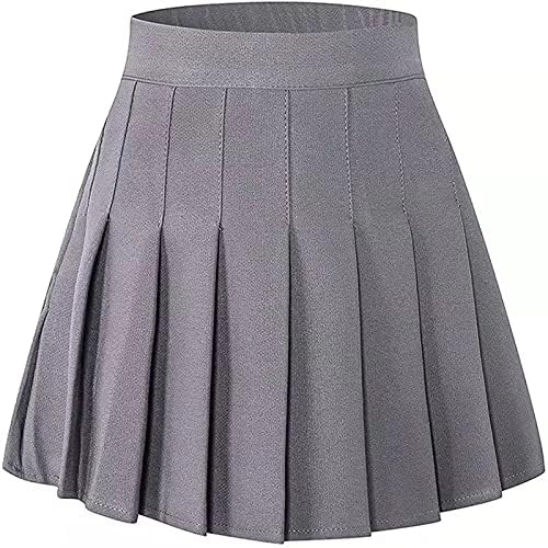 Jaffiust Anti-wrinkle Pleated Plaid Skirt, High Waist Mini Skirt