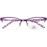 FONHCOO Bifocal Reading Glasses for Women, Metal Spring Hinge Blue Light Blocking Half Frame readers Anti UV/Glare/Eyestrain