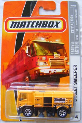 2008-2009 Matchbox STREET SWEEPER truck City Action Series 4 of 13 #44 YELLOW-ORANGE