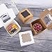 25 Pack Brown Bakery Box with Window 4x4x2.5 inch Eco-Friendly Paper Board Gift Packaging Boxes for Pastries, Cookies, Small Cakes, Pie, Cupcakes (Brown, 25)