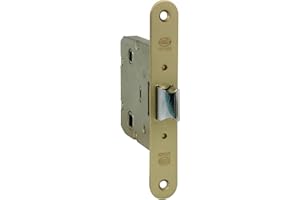 Amig - Unified Entry Latch 50 mm with Reversible Tongue Mod.2000 in Matt Gold Finish | for Wooden Doors in Passage for Bathrooms, Kitchens or Rooms | Includes Screws