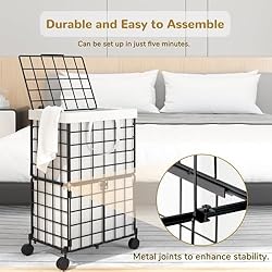 cutefafa Wire Laundry Hamper on Wheels with