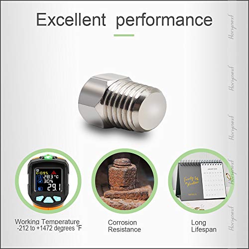Horiznext npt 1/8 Male Threaded hex Head Pipe Plug, Stainless Steel 304,(Pack of 4)