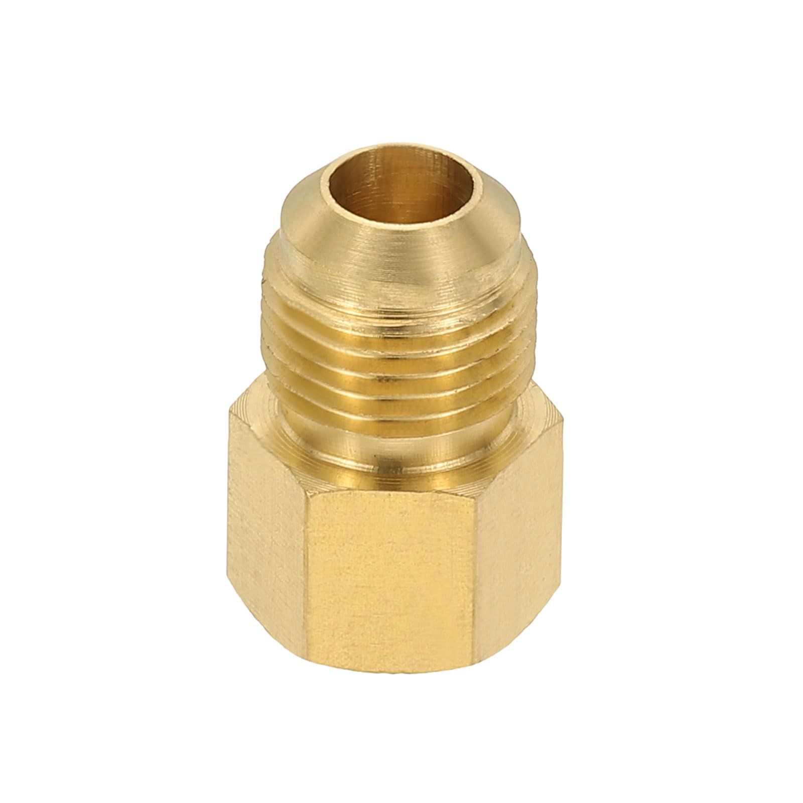 Photo 1 of PATIKIL Brass Flare Tube Fitting Coupling, 3/8" Male Flare x 1/4" Female NPT Thread Brass Pipe Fitting Connector Adapter Coupler Reducer for Propane, Fuel, Oil, Gas Systems