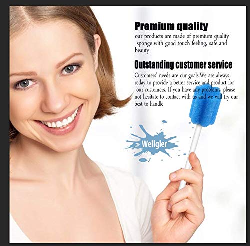 Disposable Unflavored Oral Care Sponge Swabs,Quincunx blue (50 Count) - Thumbnail 3