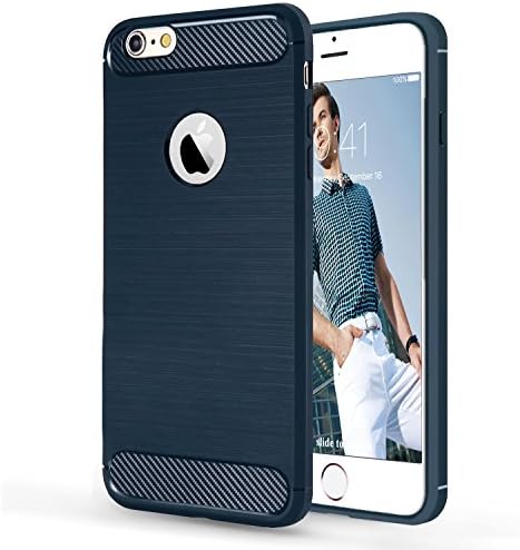 iPhone 6 Plus Case,iPhone 6S Plus Case,DecaStars [Ultra-thin Series] Premium Flexible Full Body Soft TPU Skin Cover Case for Apple iPhone 6/6S Plus Case - Navy Blue