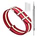 CIVO Watch Bands Premium Ballistic Nylon Watch Strap Stainless Steel Buckle (Crimson/Khaki, 22mm)
