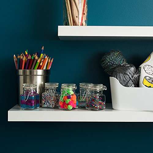 Stock Your Home 3 Oz Airtight Glass Jar with Leak Proof Rubber Gasket and Hinged Lid for Home and Kitchen, Multi-purpose Container for Herbs, Spices, Arts and Crafts Storage and Gift Holder, 24 Pack