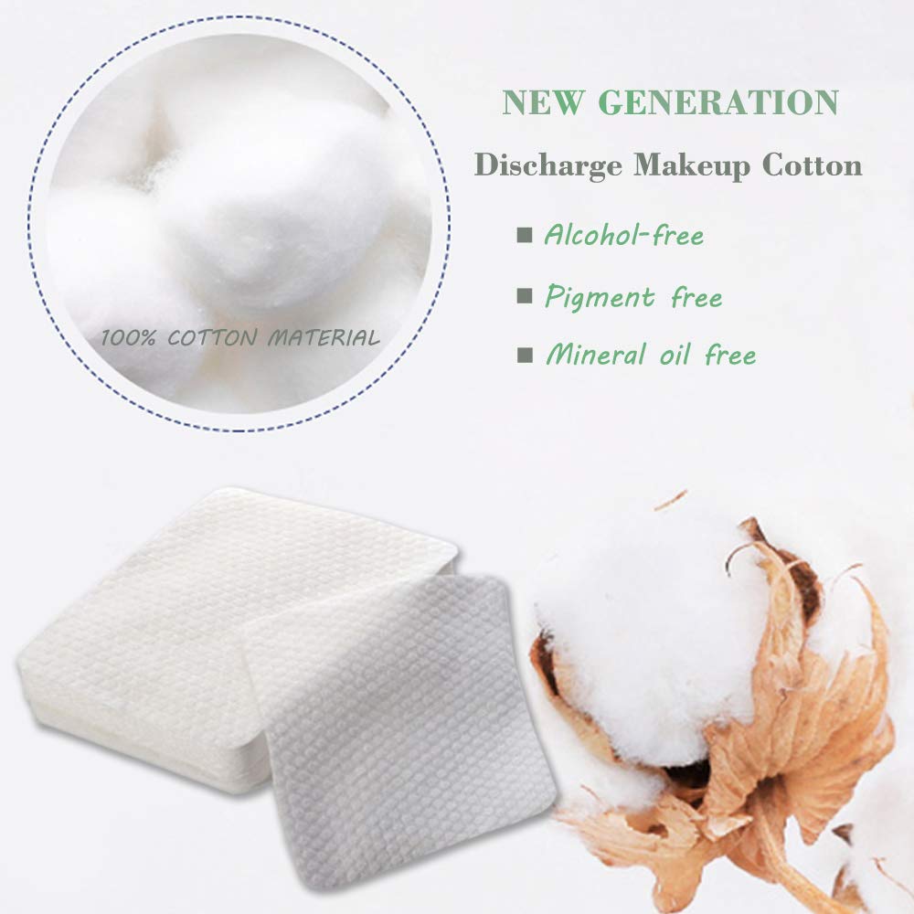 Cleansing Cotton, 80Pcs Non-woven Makeup Remover Cotton Pads Multi-purpose Makeup Remove Wipes Face Cotton Squares Pad Cotton Makeup Remover