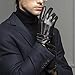 Men's Warm Lambskin Genuine Leather Gloves For Men Winter Driving Black L