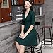 Miusol Women's Retro Deep-V Neck Half Sleeve Vintage Cocktail Swing Dress,Green,Medium