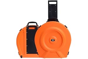GORPANIX Cymbal Case With Foam-Durable Cymbal Hard Cases, Fits Up to 10 * 21" Cymbals, Design for Drums Cymbal Safety, 22" Rolling Cymbal Cases Upgrade from Cymbal Bag, Cymbal Bags With Wheels, Inferno Orange