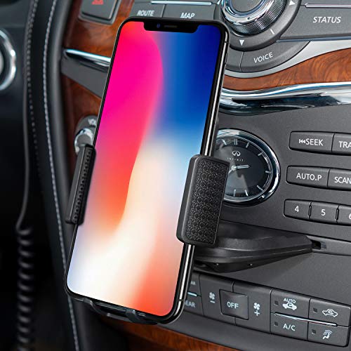 Amoner CD Slot Phone Holder, Universal CD Phone Mount Cell Phone Holder for Car Compatible with All Smartphones up to 6.5 inches